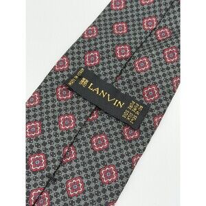 Lanvin Luxury Pure Silk Tie Geometric Lattice Patterned Floral Made in Italy